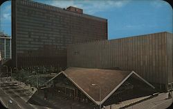 May D&F, Court Plaza and Hilton Hotel - 16th and Court Place Postcard