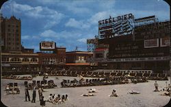 Attractions at Steel Pier Postcard