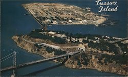 Treasure Island and Its Entry From Bay Bridge and Yerba Buena Island San Francisco Bay Postcard