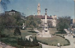 Soldiers' Monument - City Hall and Commons Postcard
