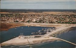 Aerial View of Gulfport, Yacht Club and Fishing Fleet Mississippi Postcard Postcard Postcard