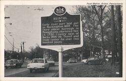 Road Marker Bristol, PA Postcard Postcard Postcard