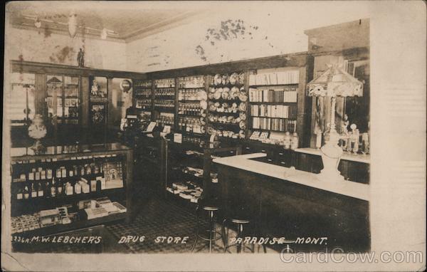 M.W. Lebcher's Drug Store Paradise Montana
