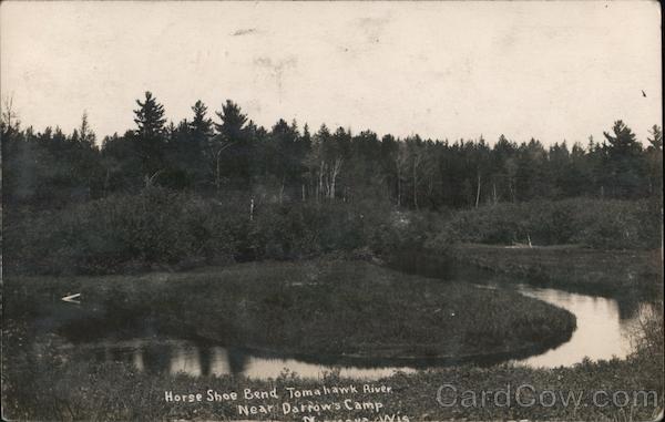 Horse Shoe Bend, Tomahawk River Near Darrow's Camp Minocqua Wisconsin