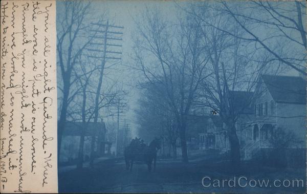 Horse-drawn Wagon on Street Schodack Landing New York