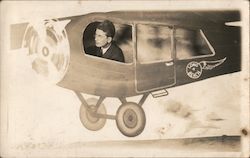 Studio Photo: Man in Airplane Postcard