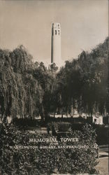 Coit Memorial Tower From Washington Square San Francisco, CA Postcard Postcard Postcard