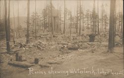 Ruins Showing Water Tank, Lake Pleasant Postcard