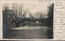 Waterfall, Dam, Mill Montague, MA Postcard Postcard Postcard