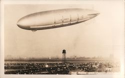 US Navy Blimp Macon over Moffett Field Postcard