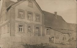 Family Outside House Germany Postcard Postcard Postcard