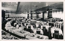 Boulevard Room, Conrad Hilton Hotel Postcard