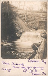 Roadside Stream With Waterfall Laquin, PA Postcard Postcard Postcard