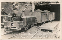 Ore Cars in Mine Postcard