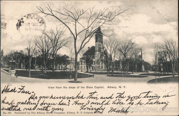 View from the steps of the State Capitol Albany New York