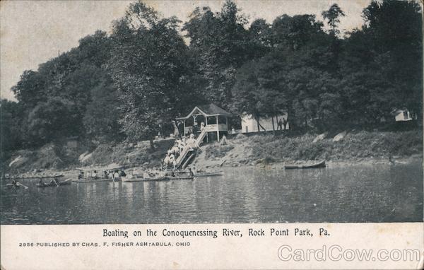 Boating on the Connoquenessing River, Rock Point Park Wayne Pennsylvania