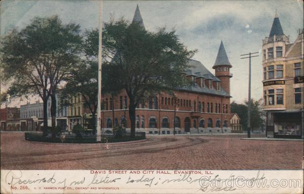 Davis Street and City Hall Evanston Illinois