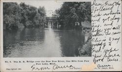 The R.R. Bridge over the Paw Paw River Paw Paw Lake, MI Postcard Postcard Postcard