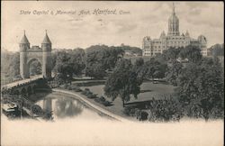 State Capitol & Memorial Arch Hartford, CT Postcard Postcard Postcard