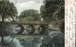 Bridge Over the Charles River Dedham, MA Postcard Postcard 