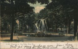 Fountain in City Park Postcard
