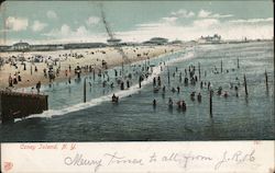 Beach Scene Coney Island, NY Postcard Postcard Postcard