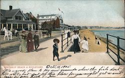 Winthrop Beach and Boulevard Postcard
