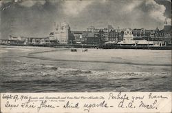 Beach and Boardwalk West from Steel Pier Postcard
