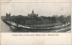 Bushnell Park and State Capitol. Hartford, Con. - Panoramic View. Postcard