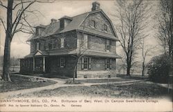 Swarthmore, Del Co.. PA. Birthplace of Benj. West on Campus Swarthmore College Postcard