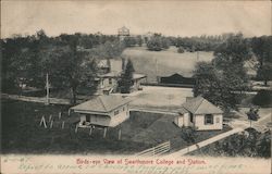 Birds-eye View of Swarthmore College and Station Postcard