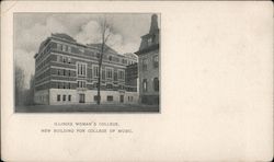 Illinois Woman's College New Building for College of Music Postcard