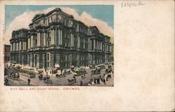 City Hall and Court House Postcard