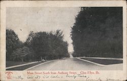 Main Street South from Anthony Street Glen Ellyn, IL Postcard Postcard Postcard
