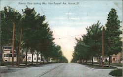 Downer Place Looking West from Russell Ave Postcard