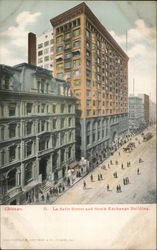 La Salle Street and Stock Exchange Building Postcard