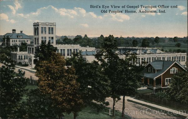 Bird's Eye View of Gospel Trumpet Office and Old Peoples' Home Anderson Indiana