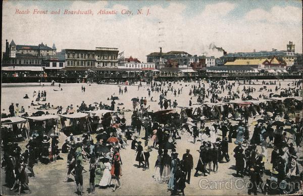 Beach Front and Boardwalk Atlantic City New Jersey