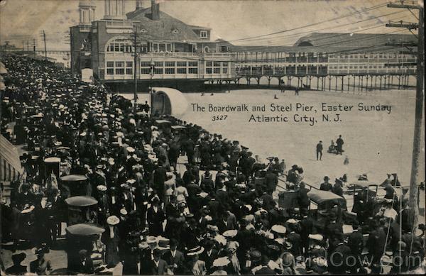 The Boardwalk and Steel Pier, Easter Sunday Atlantic City New Jersey