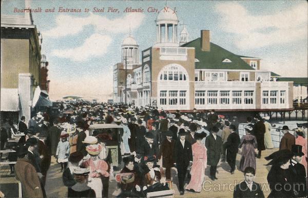 Boardwalk and Entrance to Steel Pier Atlantic City New Jersey