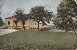 Power House and Dam From Rock Island Arsenal Postcard