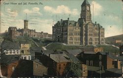 Court House and Jail Pottsville, PA Postcard Postcard Postcard