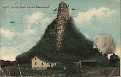 Castle Rock on the Mississippi Trempealeau, WI Postcard Postcard Postcard