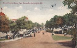 Street Scene, State Fair Grounds Springfield, IL Postcard Postcard Postcard
