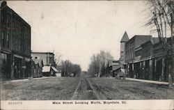 Main Street Looking North Postcard