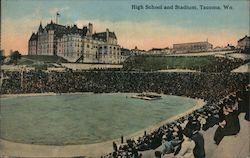 High School and Stadium Postcard