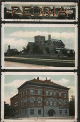 Public Library and Bradley Politechnic Institute Postcard