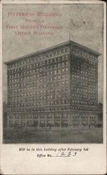 Jefferson Building - Peoria's First Modern Fireproof Office Building Postcard