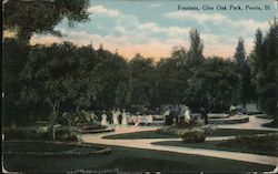 Fountain, Glen Oak Park Postcard