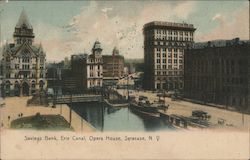 Savings Bank, Erie Canal, Opera House Syracuse, NY Postcard Postcard Postcard